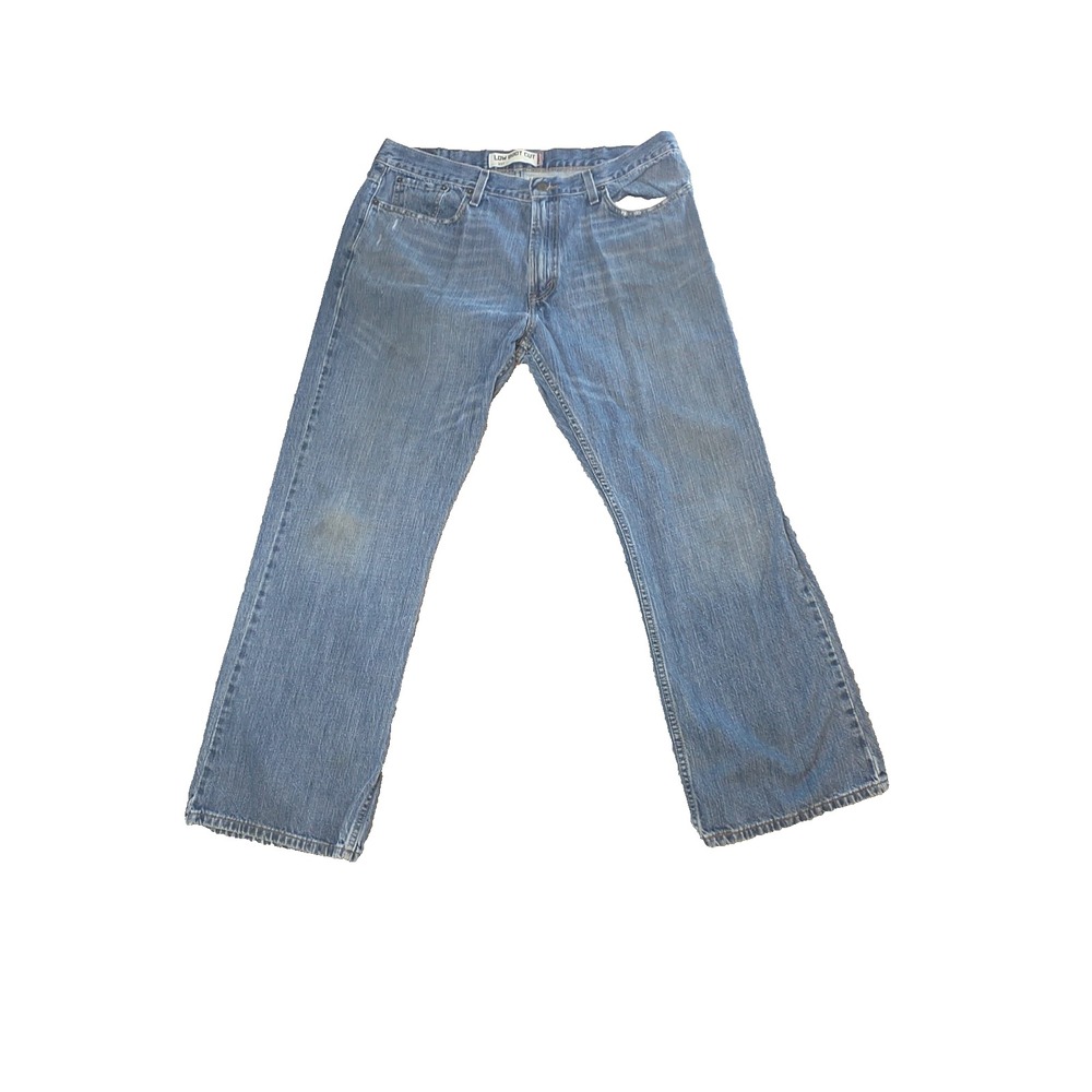 Levis 527 Mens Low Boot Cut Jeans Blue Medium Wash 38x29 100% Cotton Denim